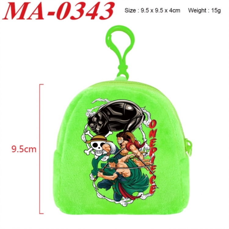 One Piece Anime cartoon plush coin purse 9.5X9.5X4cm