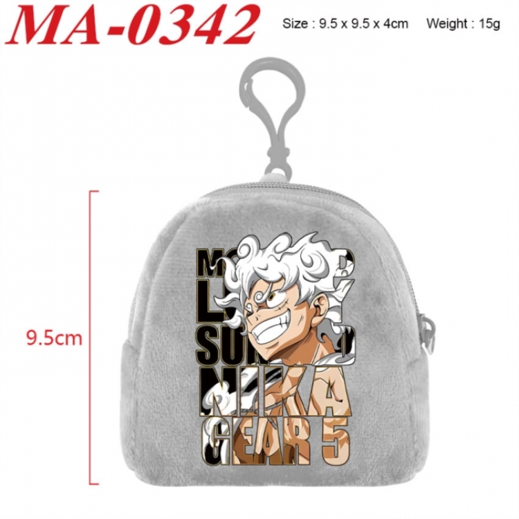 One Piece Anime cartoon plush coin purse 9.5X9.5X4cm