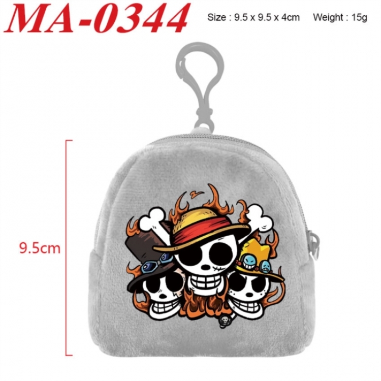 One Piece Anime cartoon plush coin purse 9.5X9.5X4cm