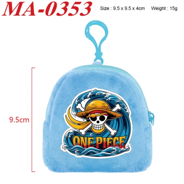 One Piece Anime cartoon plush coin purse 9.5X9.5X4cm