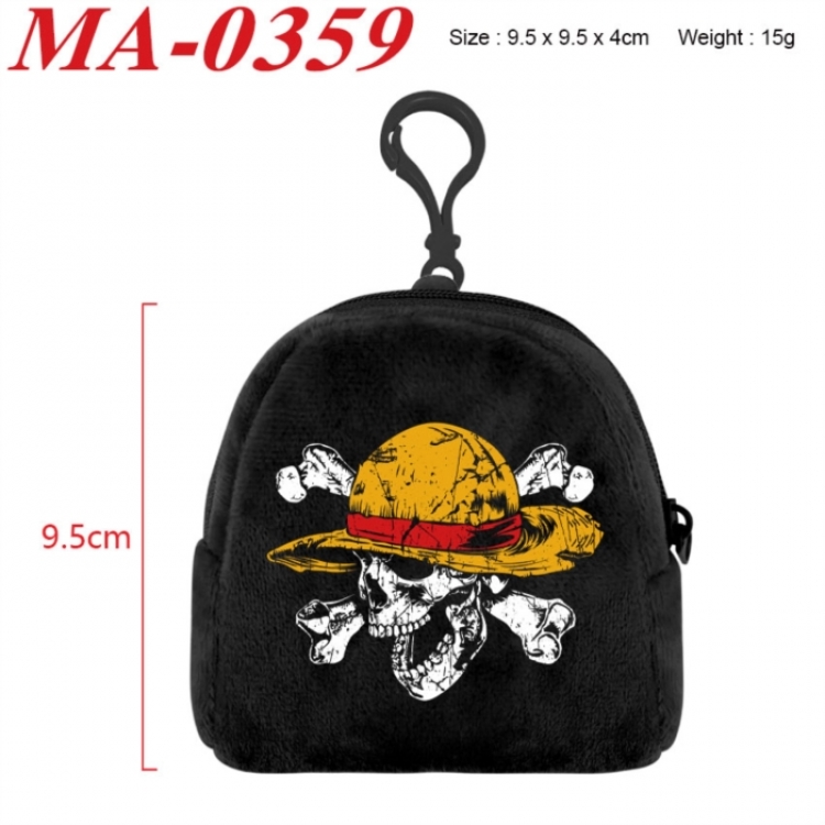 One Piece Anime cartoon plush coin purse 9.5X9.5X4cm