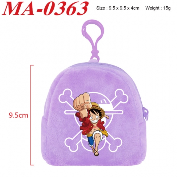 One Piece Anime cartoon plush coin purse 9.5X9.5X4cm