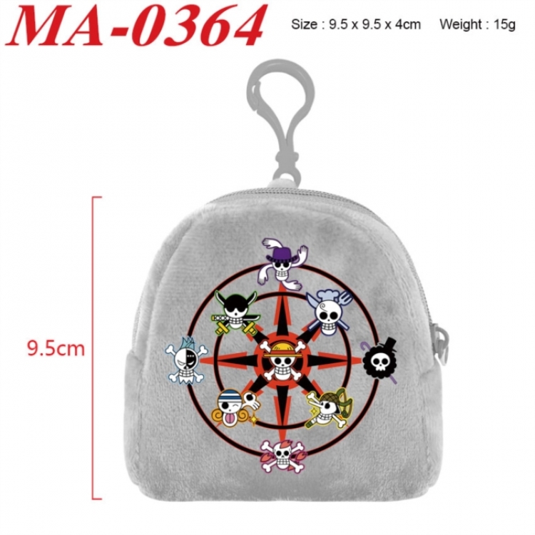 One Piece Anime cartoon plush coin purse 9.5X9.5X4cm