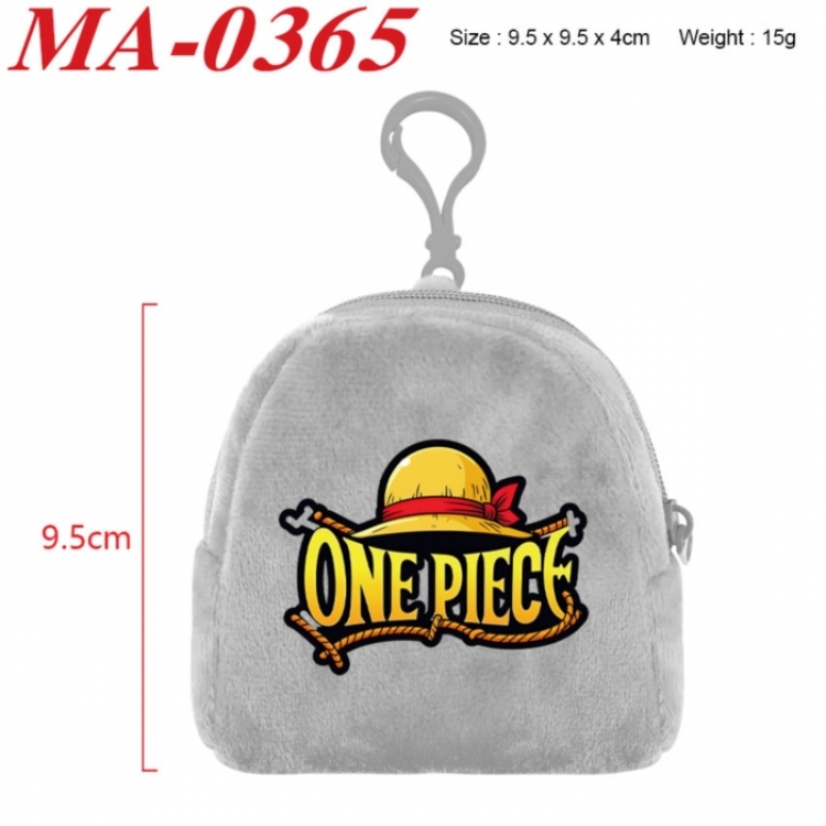 One Piece Anime cartoon plush coin purse 9.5X9.5X4cm