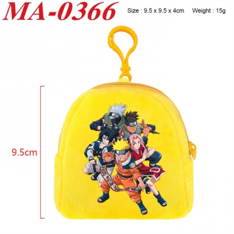 Naruto Anime cartoon plush coin purse 9.5X9.5X4cm