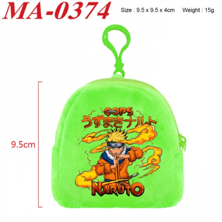 Naruto Anime cartoon plush coin purse 9.5X9.5X4cm