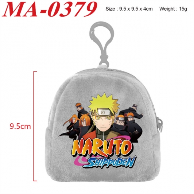 Naruto Anime cartoon plush coin purse 9.5X9.5X4cm