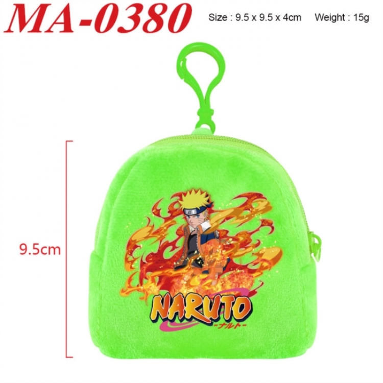 Naruto Anime cartoon plush coin purse 9.5X9.5X4cm