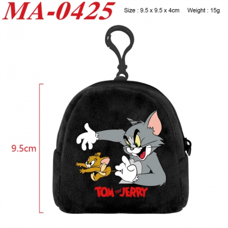 Tom and Jerry Anime cartoon plush coin purse 9.5X9.5X4cm