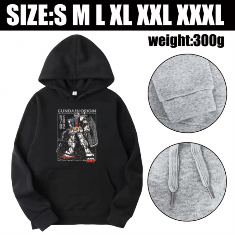 Gundam Anime printed hooded sweatshirt top from S to 3XL