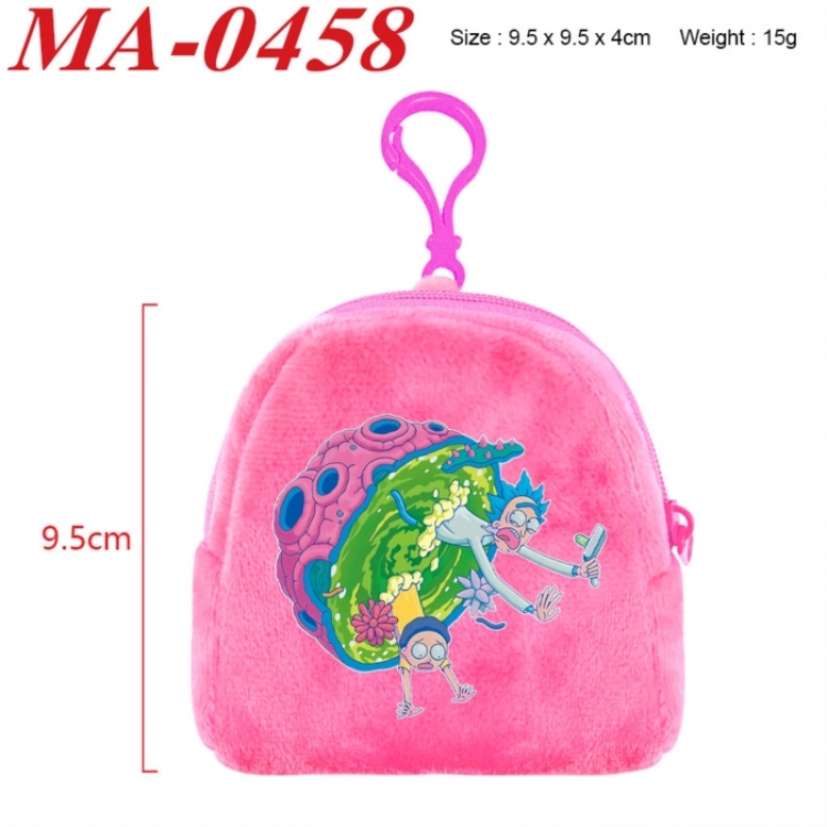 Rick and Morty Anime cartoon plush coin purse 9.5X9.5X4cm