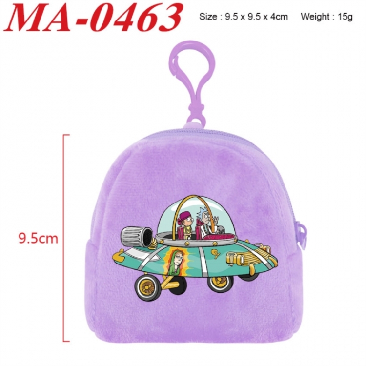 Rick and Morty Anime cartoon plush coin purse 9.5X9.5X4cm