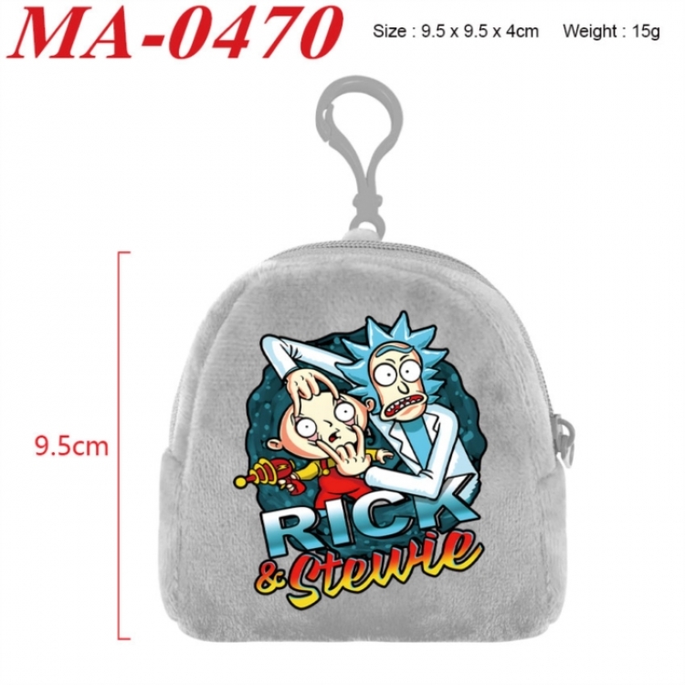 Rick and Morty Anime cartoon plush coin purse 9.5X9.5X4cm