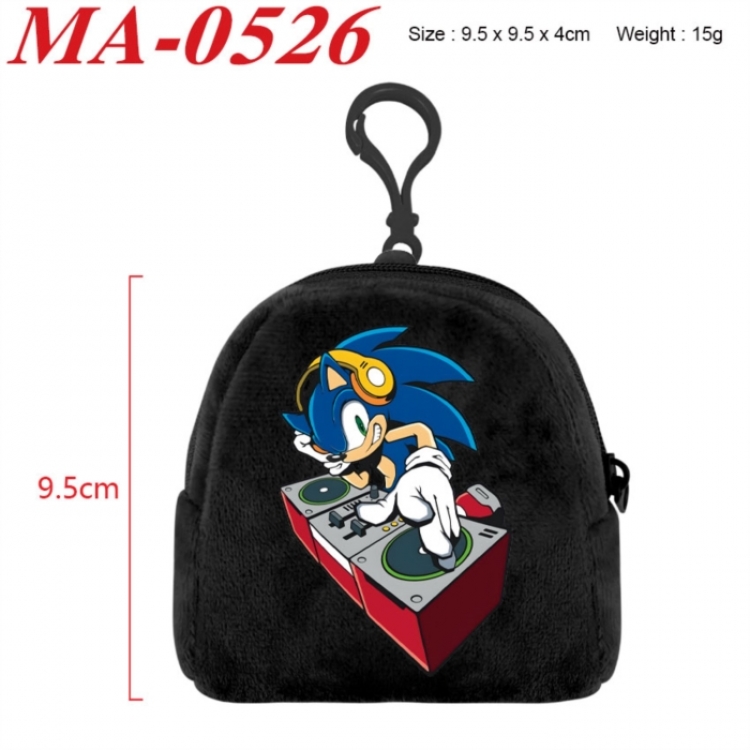 Sonic The Hedgehog Anime cartoon plush coin purse 9.5X9.5X4cm
