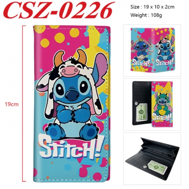 Lilo & Stitch Anime peripheral long three fold wallet 19x10x2cm