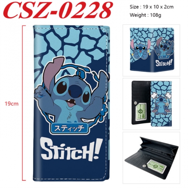 Lilo & Stitch Anime peripheral long three fold wallet 19x10x2cm