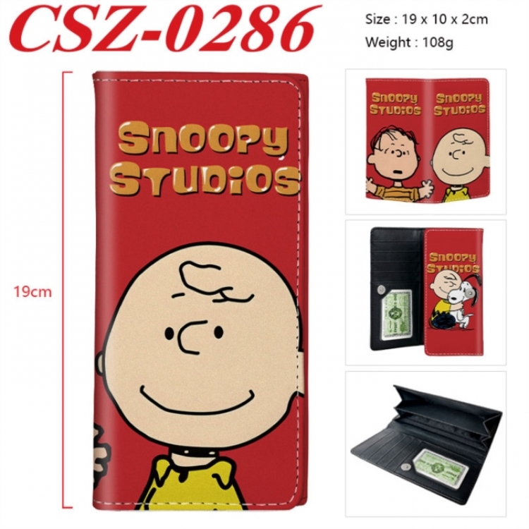 SNOOPY Anime peripheral long three fold wallet 19x10x2cm