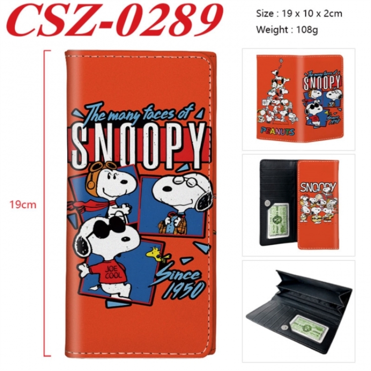 SNOOPY Anime peripheral long three fold wallet 19x10x2cm