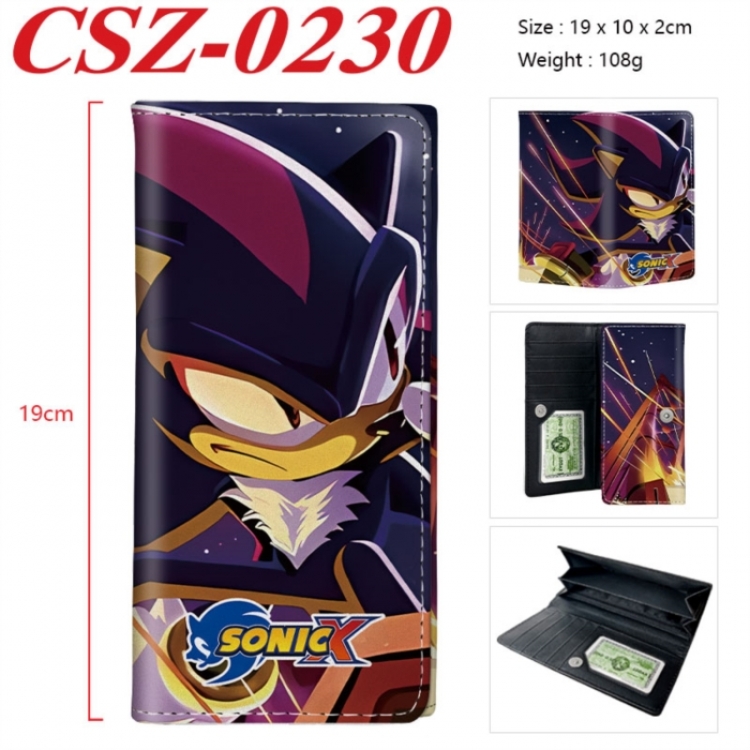 Sonic The Hedgehog  Anime peripheral long three fold wallet 19x10x2cm