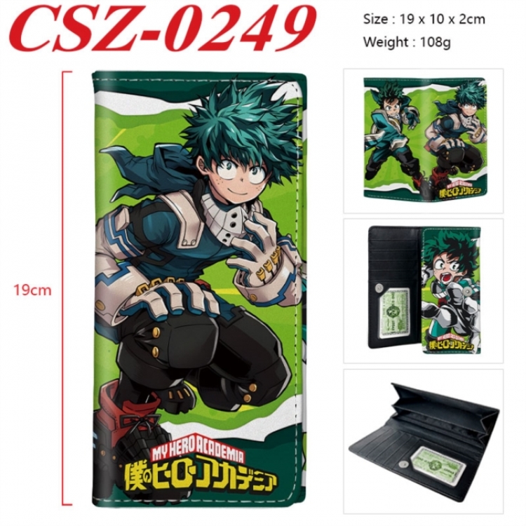 My Hero Academia Anime peripheral long three fold wallet 19x10x2cm