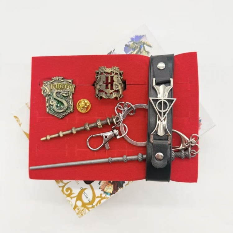 Harry Potter Anime peripheral keychain ring badge box set
