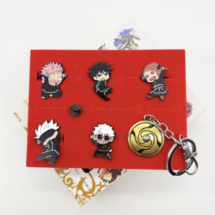 Jujutsu Kaisen Anime peripheral keychain ring badge box set