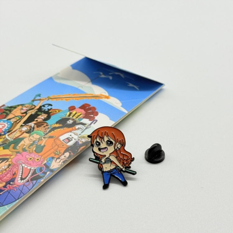 One Piece Anime cartoon metal brooch  price for 5 pcs 