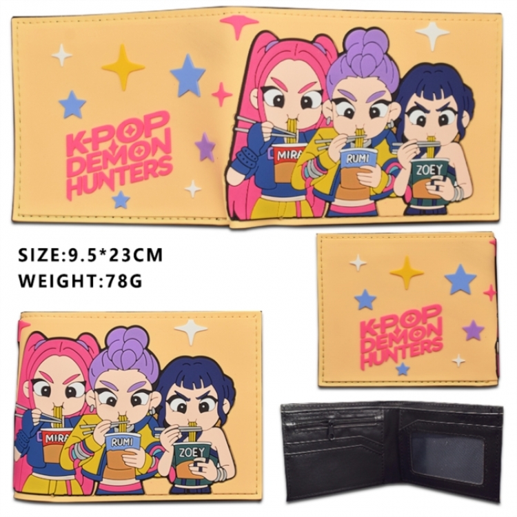 K-Pop Demon Hunters Anime cartoon Short two-fold wallet 9.5X23.5CM 86G