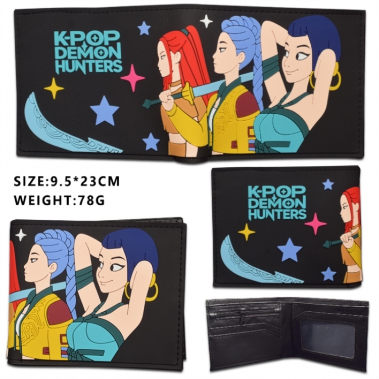 K-Pop Demon Hunters Anime cartoon Short two-fold wallet 9.5X23.5CM 86G