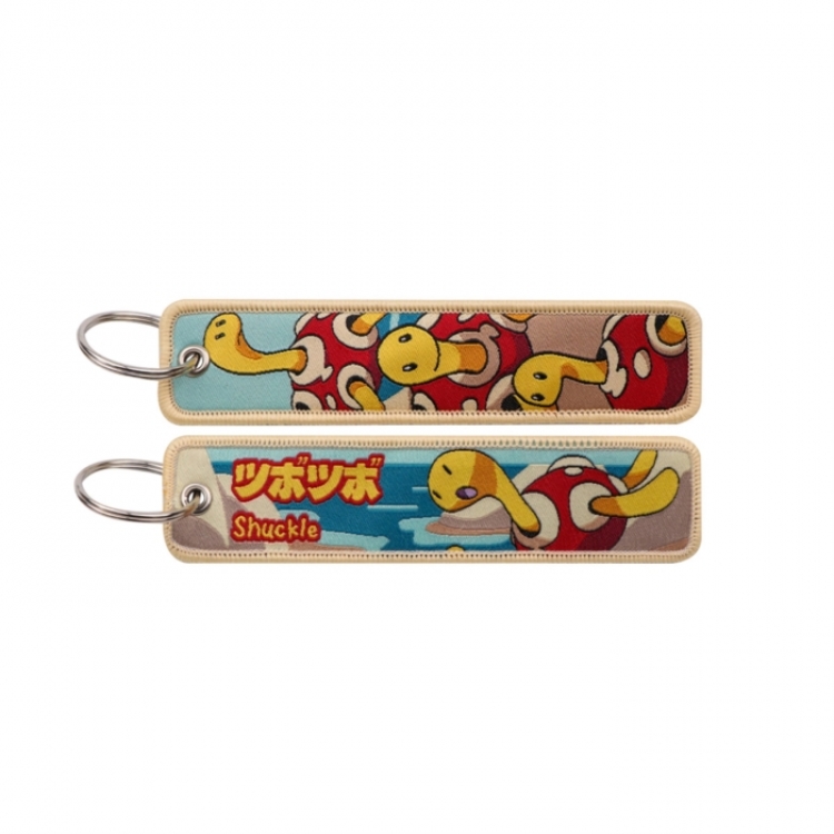 Pokemon Double sided color woven label keychain with thickened hanging rope 13x3cm 10G price for 5 pcs