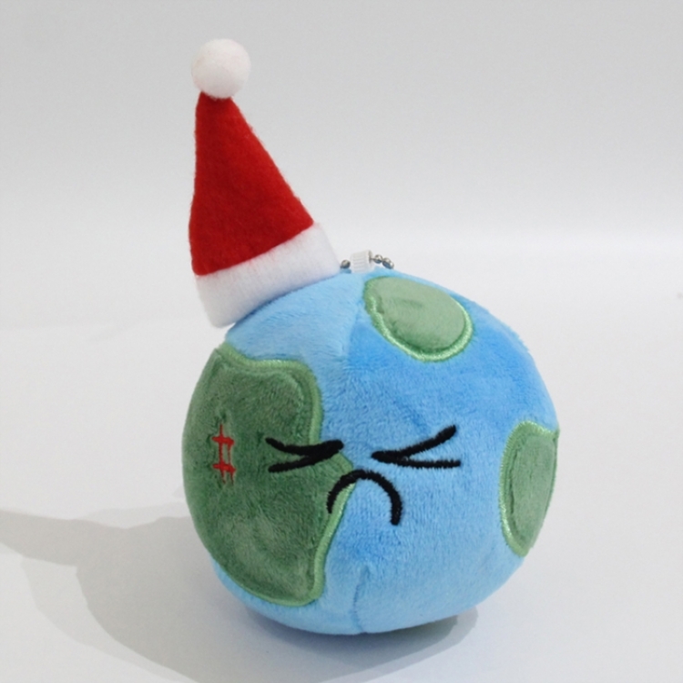 Earth and Christmas Hat  Woolen material PP cotton plush toy pendant 10x9x9cm  price for 5 pcs