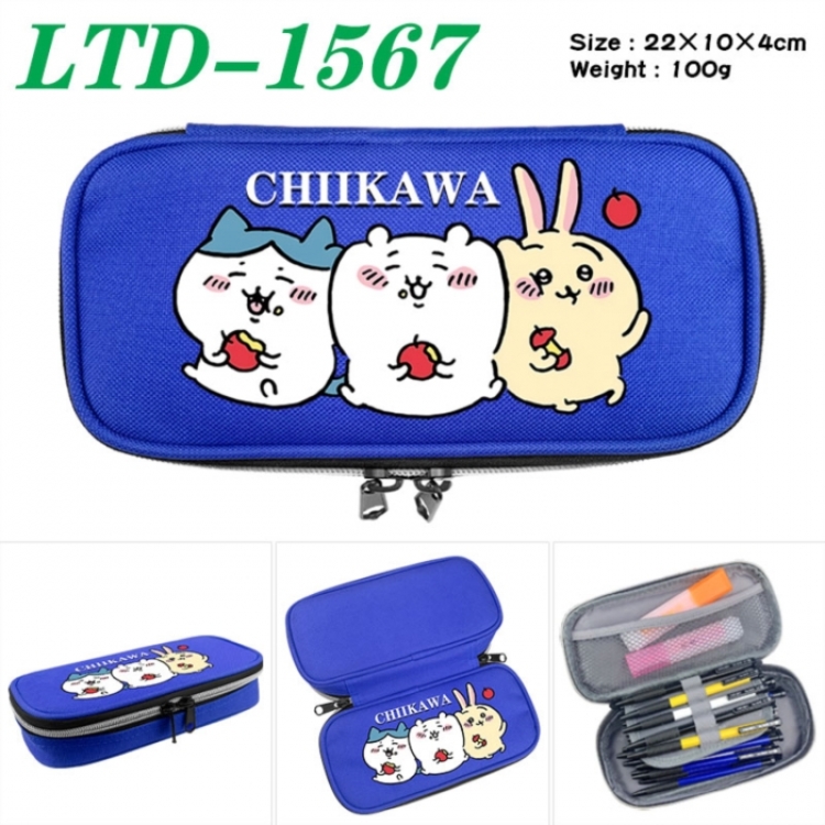 Chiikawa Anime Waterproof canvas zipper clamshell pencil case pencil case 22x10x4cm