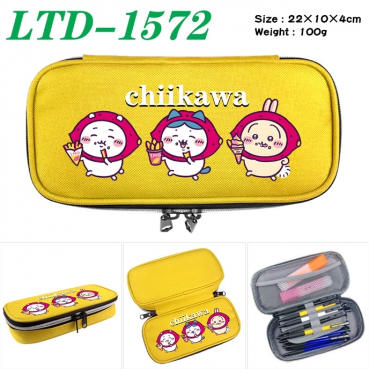 Chiikawa Anime Waterproof canvas zipper clamshell pencil case pencil case 22x10x4cm