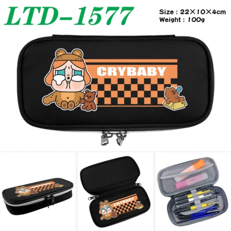Crybaby Anime Waterproof canvas zipper clamshell pencil case pencil case 22x10x4cm