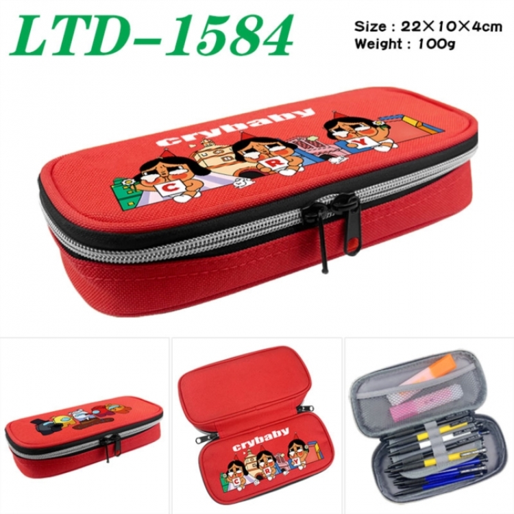 Crybaby Anime Waterproof canvas zipper clamshell pencil case pencil case 22x10x4cm