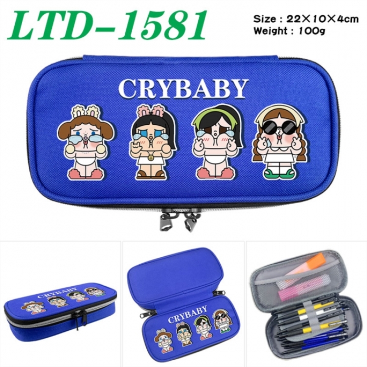 Crybaby Anime Waterproof canvas zipper clamshell pencil case pencil case 22x10x4cm