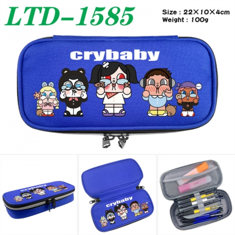 Crybaby Anime Waterproof canvas zipper clamshell pencil case pencil case 22x10x4cm