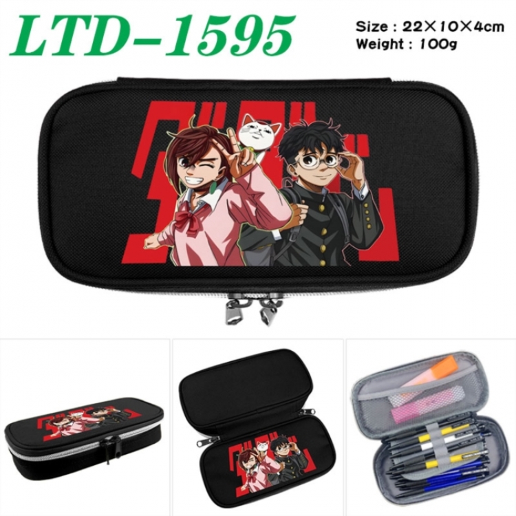 DANDADAN Anime Waterproof canvas zipper clamshell pencil case pencil case 22x10x4cm