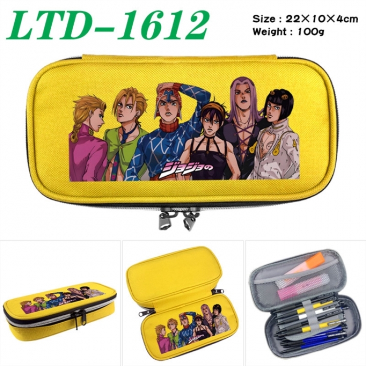 JoJos Bizarre Adventure Anime Waterproof canvas zipper clamshell pencil case pencil case 22x10x4cm