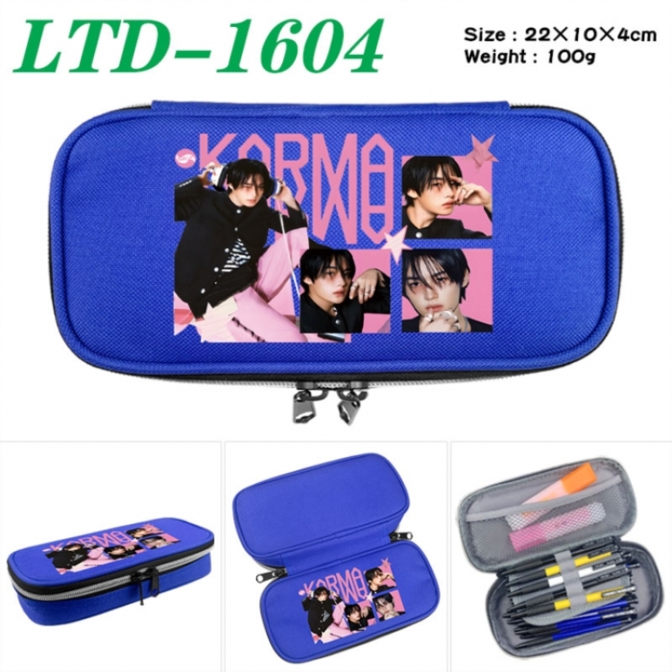 Stray Kids Anime Waterproof canvas zipper clamshell pencil case pencil case 22x10x4cm