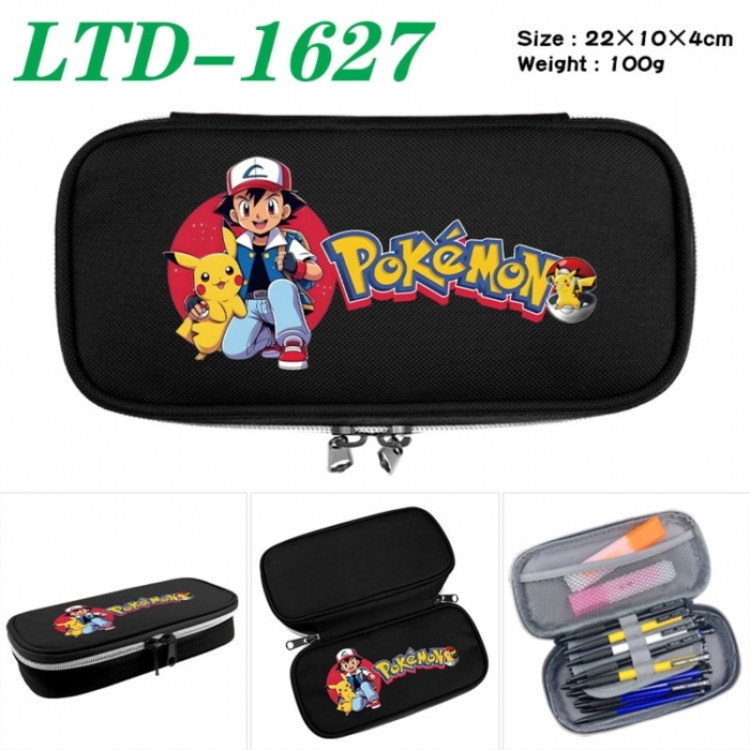 Pokemon Anime Waterproof canvas zipper clamshell pencil case pencil case 22x10x4cm