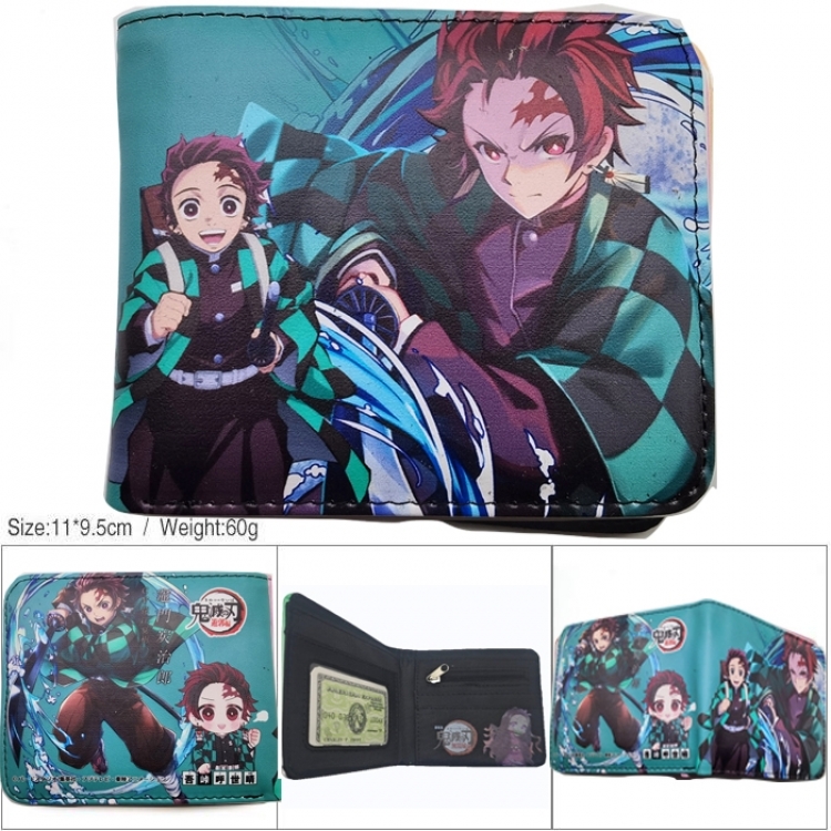Demon Slayer Kimets 3D concave convex two fold short card wallet wallet wallet 11X9.5X2cm 65G