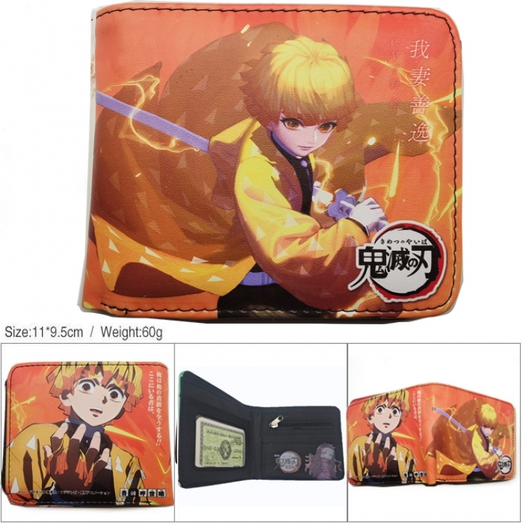 Demon Slayer Kimets 3D concave convex two fold short card wallet wallet wallet 11X9.5X2cm 65G
