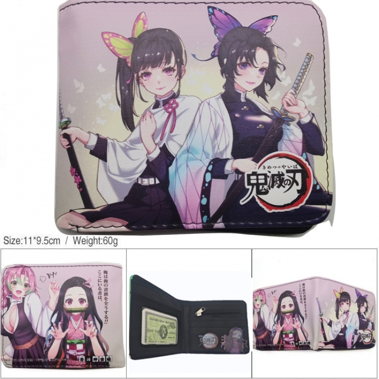 Demon Slayer Kimets 3D concave convex two fold short card wallet wallet wallet 11X9.5X2cm 65G