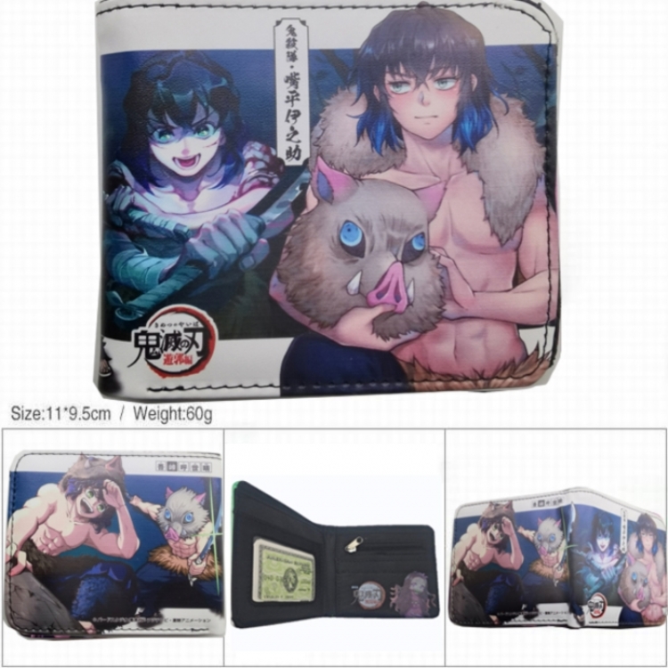 Demon Slayer Kimets 3D concave convex two fold short card wallet wallet wallet 11X9.5X2cm 65G
