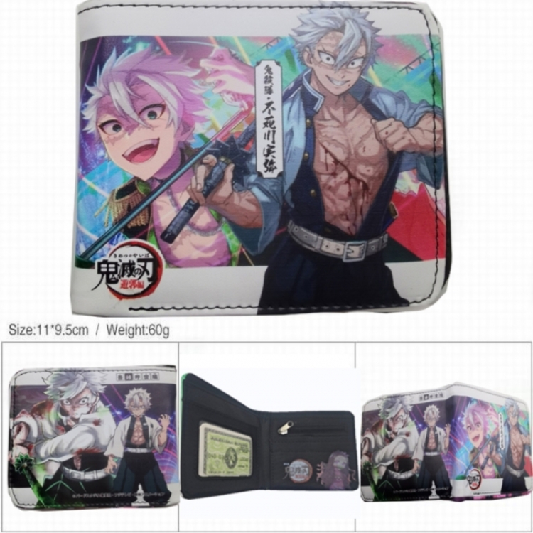 Demon Slayer Kimets 3D concave convex two fold short card wallet wallet wallet 11X9.5X2cm 65G