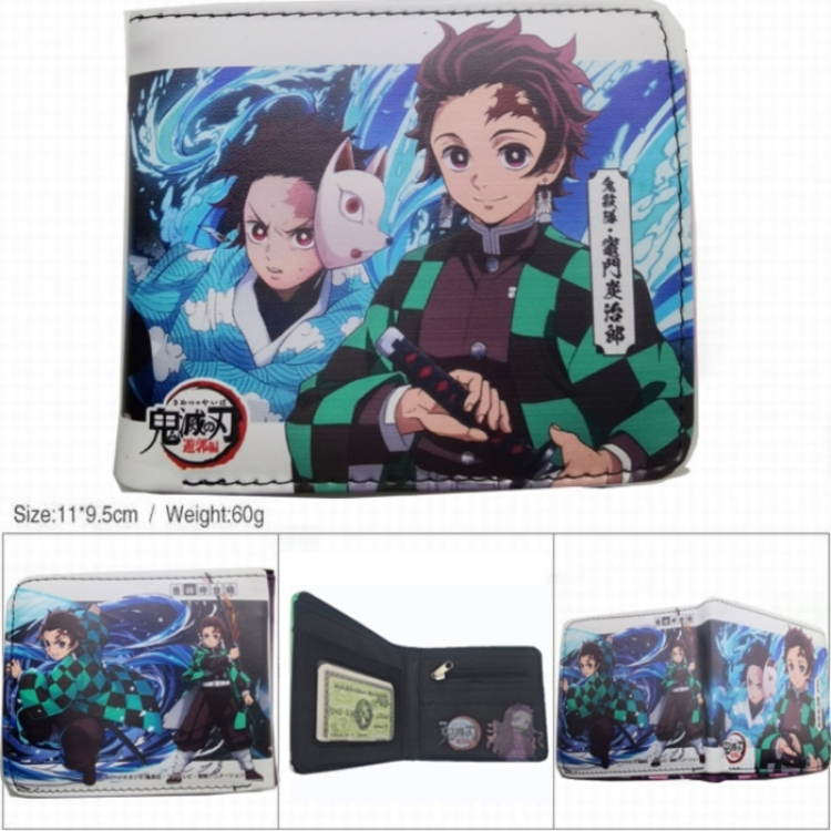 Demon Slayer Kimets 3D concave convex two fold short card wallet wallet wallet 11X9.5X2cm 65G