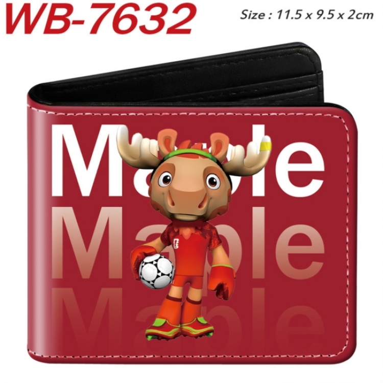 Clutch Animation color PU leather half fold wallet 11.5X9X2CM