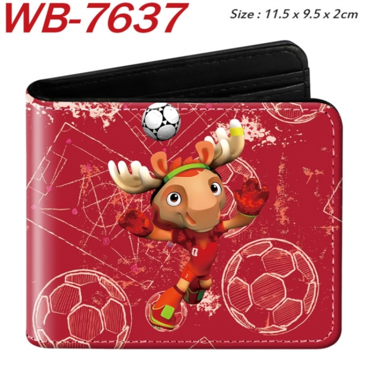 Clutch Animation color PU leather half fold wallet 11.5X9X2CM