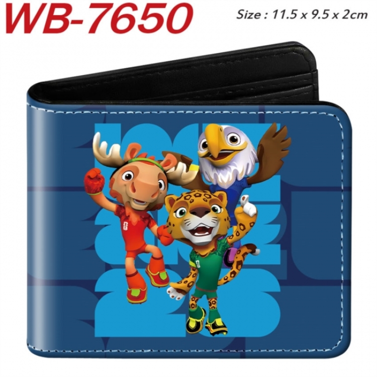 Clutch Animation color PU leather half fold wallet 11.5X9X2CM